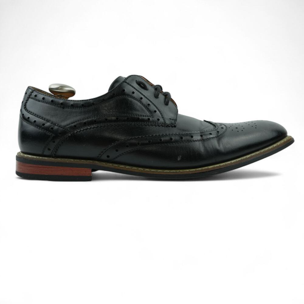 Bruno Marc Dress Shoes Mens 12 Black Leather Wingtip Brogue Oxford Prince-3‎